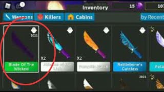 Blade Of Wicked Rare Drop Knife Showcase Survive The Killer Roblox