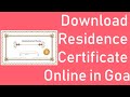 How to Download Residence Certificate Online in Goa