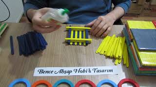 Ahşap Çubuklarla Fenerbahçe Kalemlik Dondurma Çubuğundan Kendin Yap Diy