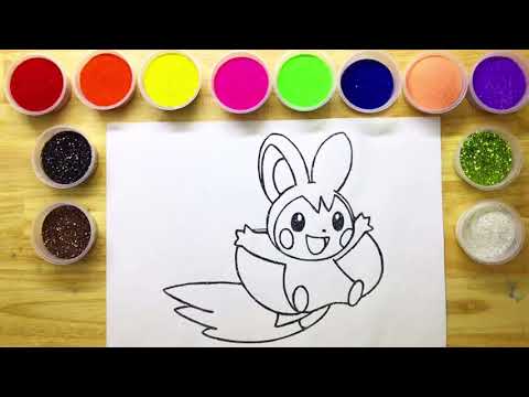 Tô Màu Tranh Cát Kim Tuyến: Pokemon - Emonga - Color Sand Painting Toys: Pokemon . 191.