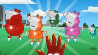 Peppa Pig Iron Man Finger Family Nursery Rhymes Lyrics 2