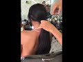 Woman long to short haircut in Barbershop