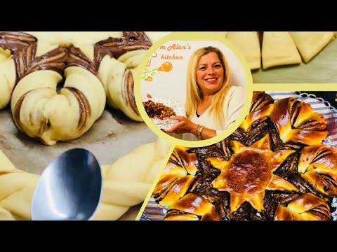#فطيرة_حلو-نجمة النوتيلا بعجينة ناعمة و هشة خصوصي للاولاد لذيذة كتير 😋