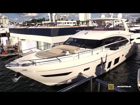 2019 Princess Y75 Luxury Yacht - Deck and Interior Walkaround - 2018 Fort Lauderdale Boat Show