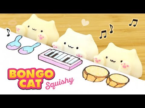 DIY BONGO CAT SQUISHY!! How to Make Hitohada Gel Squishies
