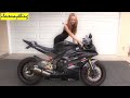 Sportbike European Woman Yamaha R6 W Akrapovic Full Exhaust Revving images Sportbike European Woman Yamaha R6 W Akrapovic Full Exhaust Revving