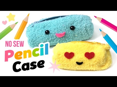 Easy DIY NO-SEW Fluffy Pencil Case or Make Up Bag!! Make DIY Emoji School Supplies! - YouTube