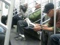 Man Licking Shoes on New York Subway
