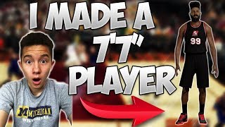 I MADE A 7?7? CENTER!! HE CAN DUNK WITHOUT JUMPING!? - NBA 2K17 | PeterMc