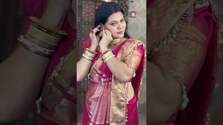 Traditional Bengali Look With Trending Pink Saree & Trendy Jewellery