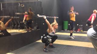 Hang snatch w. empty bar by Sara Sigmundsdóttir