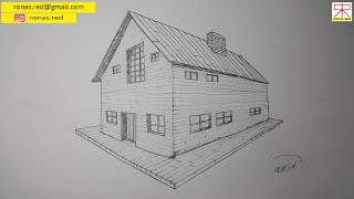 Nasıl İki Noktalı Perspektif Kullanılarak Ev Çizilir? How to Draw a House?