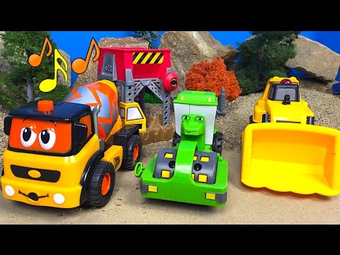 MIGHTY MACHINES SONG CONSTRUCTION TOYS SONG EXCAVATOR BULLDOZER DUMP TRUCK CONCRETE MIXER ROLLER