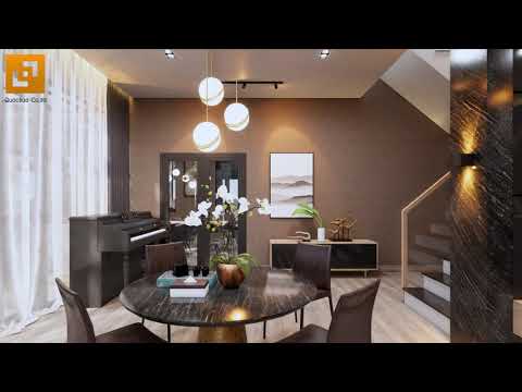 Phối cảnh nội thất tầng trệt biệt thự phố gia đình anh Phúc tại Biên Hòa