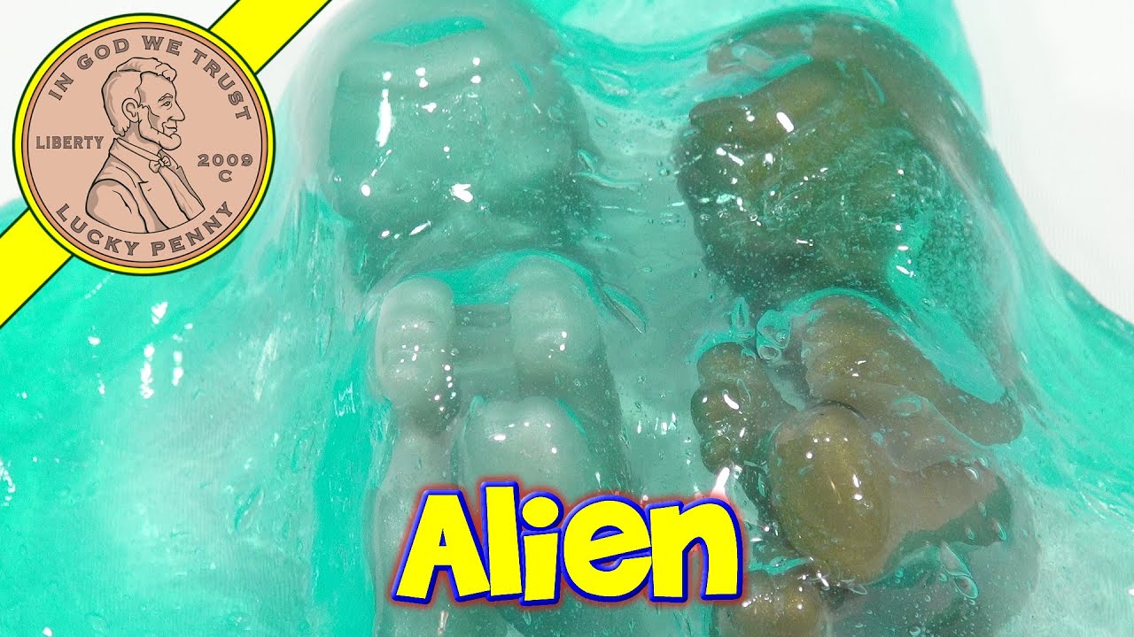 Aliens! Silver & Gold Splat in Blue Putty Plastic Egg - YouTube