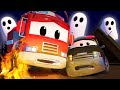 Der Streifenwagen in Autopolis -  Gruselige Halloween Geschichten - Cartoons für Kinder 🚓 🚒