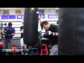 Watch Ruslan Provodnikov kill the heavy bag as he prepares for Lucas Matthysse