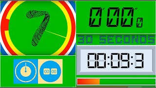 7 Countdown Timer Green Screen Tc.007 With Sound