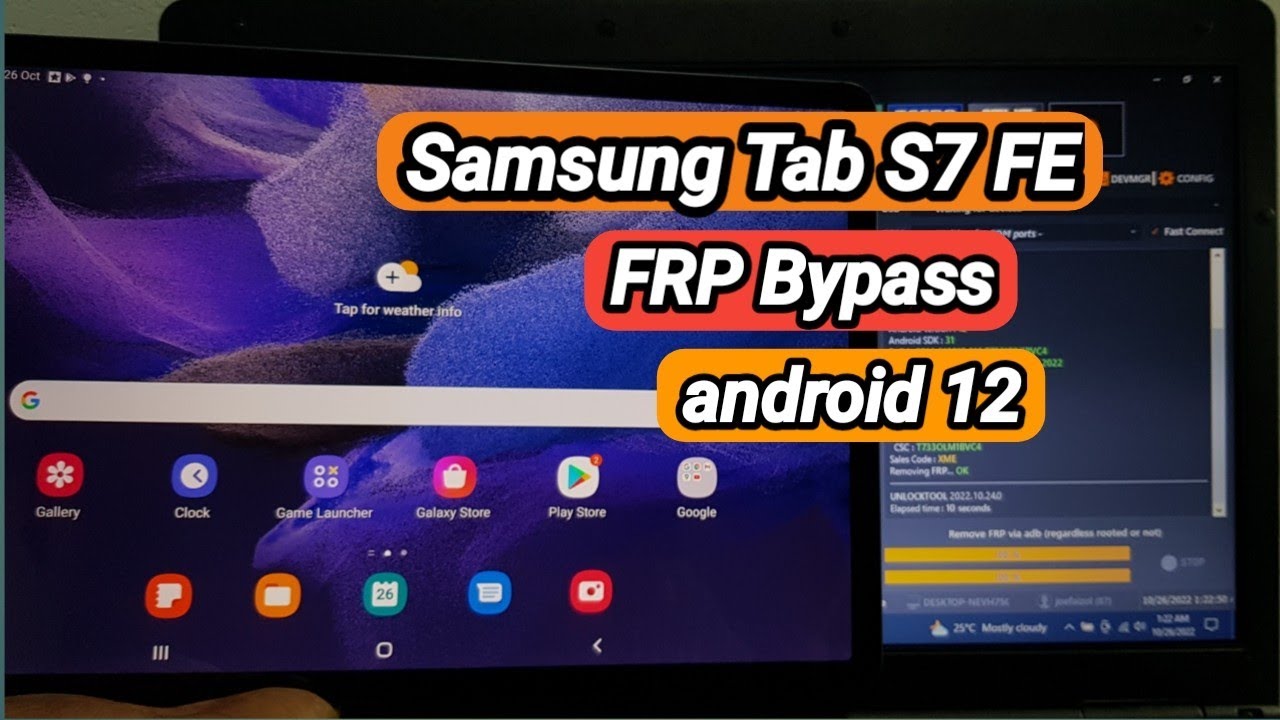 Samsung Tab s7 Fe Android 12 Frp Google Accounts Bypass Samsung Tab s7 Fe Android 12 Frp Google Accounts Bypass