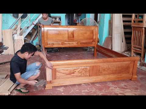How the young carpenter made a curved bed ( giường chân cong mộng cá cực chắc)