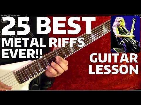 25 Best Heavy Metal Riffs Ever! EASY Guitar Lesson ( 1 of 2 )...