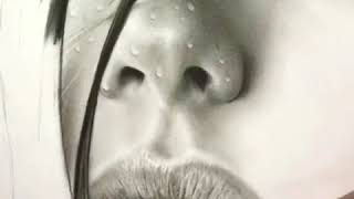 Lips charcoal drawing