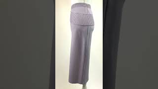 Dion Lee, Lilac Asymmetrical Rib W/Band Viscose Crepe Knit Midi Skirt, Size 8, $159.00