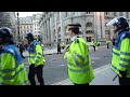G20 protest London 2009 - Police dog bites man