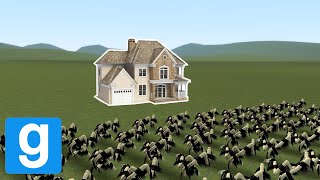 Long Horse Army Vs Houses - Garrys Mod Sandbox
