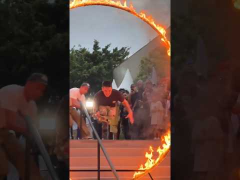 SKATEBOARDING THRU A RING OF FIRE !!! SKATE JAM SUZANO BRAZIL 2023  #SHORTS