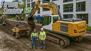 Terrement De 3 Immeubles En Construction Avec Des Grosses Pelleteuses Farming Simulator 25
