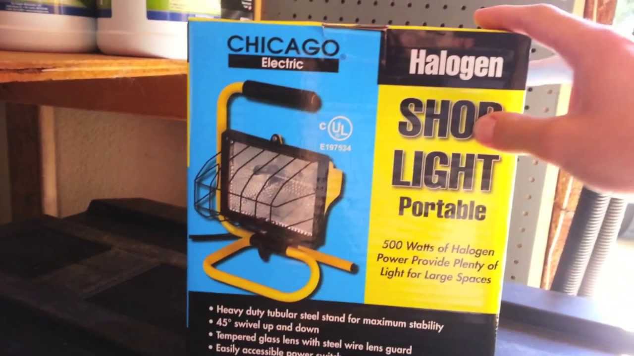 Harbor Freight Tools Portable Halogen Shop Light Review YouTube