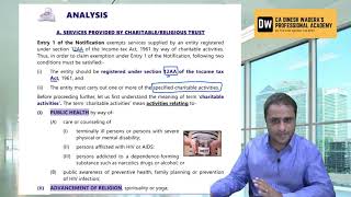 GST for CA Final & CA Intermediate - Lecture 20 - Unit 4 Exemption from GST - Part 2