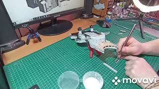 Реставрация и сборка модели линкора Бисмарк. часть 31. имитация брезента.