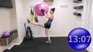 30 MIN WORKOUT | KICKBOXING JAM + STABILITY BALL - BALANCE WORKOUT | WEIGHT LOSS WORKOUT | AFT