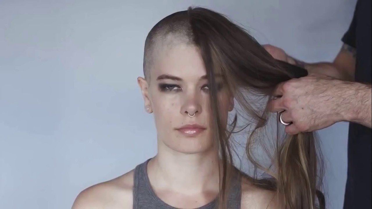 Getting her head shaved