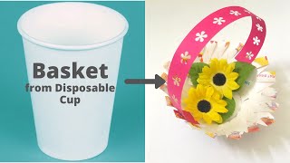 Beautiful Basket from Disposable Glass #Shorts #Jugaad