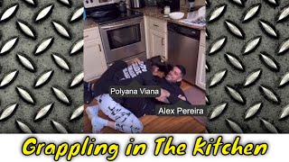 Alex Poatan Pereira Grappling With Polyana Viana In The Kitchen