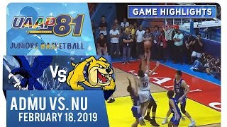 UAAP 81 Jrs Basketball: ADMU vs. NU | Game Highlights | February 18, 2019
