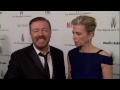 The Golden Globes 2015: Ricky Gervais & Jane Fallon Weinstein Afterparty Interview