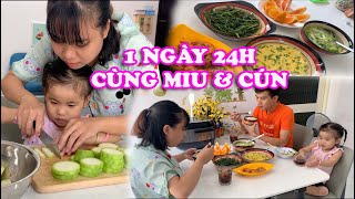 Thử Thách 24H Ở Cùng Bé Miu & Bé Cún - Bữa Cơm Gia Đình Của Linh Nhi