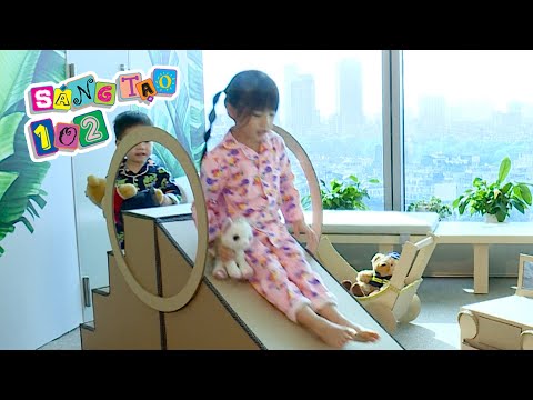 Hướng dẫn làm CẦU TRƯỢT cực đơn giản cho bé | Dạy thủ công sáng tạo cho bé | SÁNG TẠO 102 - Mùa 4