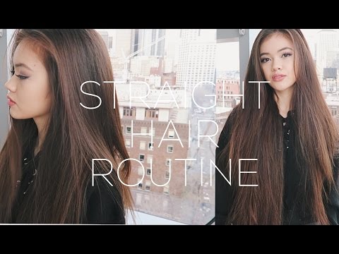 Straight Hair Routine + Volume Hair Tips | viviannnv - YouTube