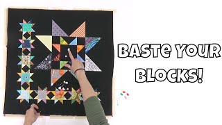 Basting a Quilt Block for Quilt-As-You-Go Quilting