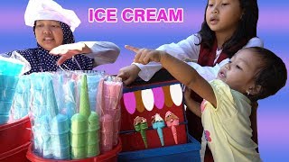 Drama Keysha Dan Afsheena Beli Es Krim - Mama Pretend Selling Ice Cream