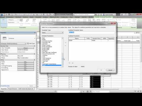 Revit 2017 - Combine Parameters in Your Revit Schedules