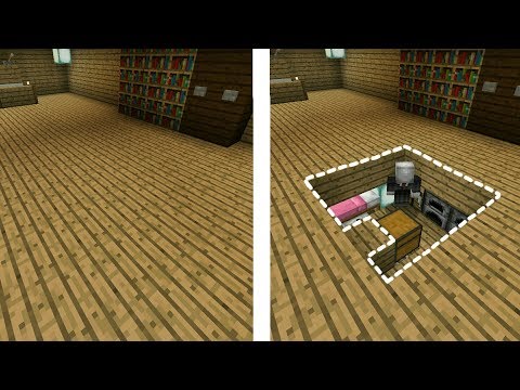 CÁCH LÀM PHÒNG NGỦ BÍ MẬT ĐƯỢC GIẤU DƯỚI SÀN NHÀ TRONG MCPE | Minecraft PE 1.2