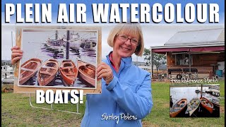 Plein Air Painting Boats in Watercolour: real-time demonstration on the wharf.
