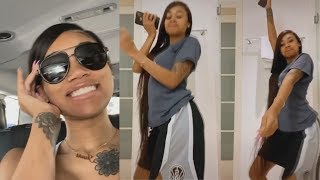 Jania Meshell Twerking With Dejounte Murrays Spurs Shorts On