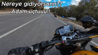 Street Triple Rs Ve 790Duke Ile Darlıkta Fenasalll Gazlama Bk Yolunda Gidiyordu